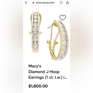 DIAMOND J HOOP EARRINGS